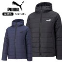 PUMA ESS フーデッド パデッドジャケット メンズ 冬 ブラック ネイビー S M L XL プーマ ダウンジャケット 男性 紳士 848938 アウター フード付き ジップアップ ジッパー フルジップ 長袖 防寒 無地 シンプル 黒 紺 PUMA BLACK PEACOAT 大きいサイズあり