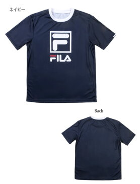 大きいサイズあり ブランド水着 FILA 水陸両用メンズ用アクアシャツ フィラ 半袖 半そで Tシャツ スイムウエア フィットネス ラッシュガード 男性用 紳士用 UVブロック 紫外線防止 吸水速乾 ホワイト ネイビー M L LL メール便送料無料