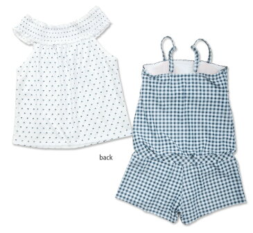 PICOLUNA キッズ・ジュニアサロペット水着2点セット 140 150 160 170 SS S M L トップス付き ピコルナ コンビネゾン オールインワン ワンピース 33751382 子供 子ども 女児 女の子 トップス チェック柄 ハート柄 ネイビー サックス メール便送料無料
