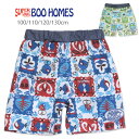 SUPER BOO HOMES スーパーブーホームズ キッズ・ジュニア水着 100 110 120 130 37751333 海水パンツ 海パン ハーフパンツ サーフパンツ スイムパンツ トランクス 短パン インナーパンツ付き ブーフーウー boofoowoo ブルー グリーン メール便送料無料