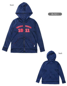 FILA キッズ・ジュニア用フード付き長袖ラッシュガード水着 130 140 150 160 フィラ 126-260 長そで 子供 男児 男の子 ジップアップ UV 紫外線防止 水泳 ゆったりタイプ 英字 白 青 紺 ホワイト ネイビー あす楽 メール便送料無料