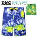 T&C メンズ用サーフパンツ S M L LL Town&Country タウンアンドカントリー 818102 男性用 海パン 海水パンツ タイダイ柄 トランクス ジ..