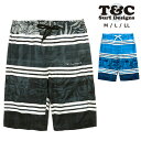 T&C メンズ用サーフパンツ水着 M L LL Town&Country タウンアンドカントリー 818102 男性用 海パン 海水パンツ トランクス 無地 ジップポケット ジッパー ファスナー チャック ボーダー ライン リーフ ブルー ブラック ネイビー 大きいサイズあり メール便送料無料