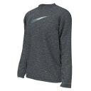 NIKE キッズ・ジュニア用長袖ハイドロガード 130 140 150 160 ナイキ NESSA826 N480 ラッシュガード水着 スイムウェア 子供 子ども 男児 男の子 ボーイズ ロゴ Dri-FIT ドライフィット スタンダードフィット ヘザー グレー 黒 BLACK ブラック あす楽 メール便送料無料