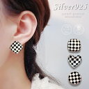 金属アレルギー対応 ピアス silver925 白黒 チェッカーチェック アンティーク シルバー925 SILVER925 925 ゴールド シンプル アクセサリー キレイめ シンプル トレンド 人気 おしゃれ ギフト クリスマス 記念日 母の日