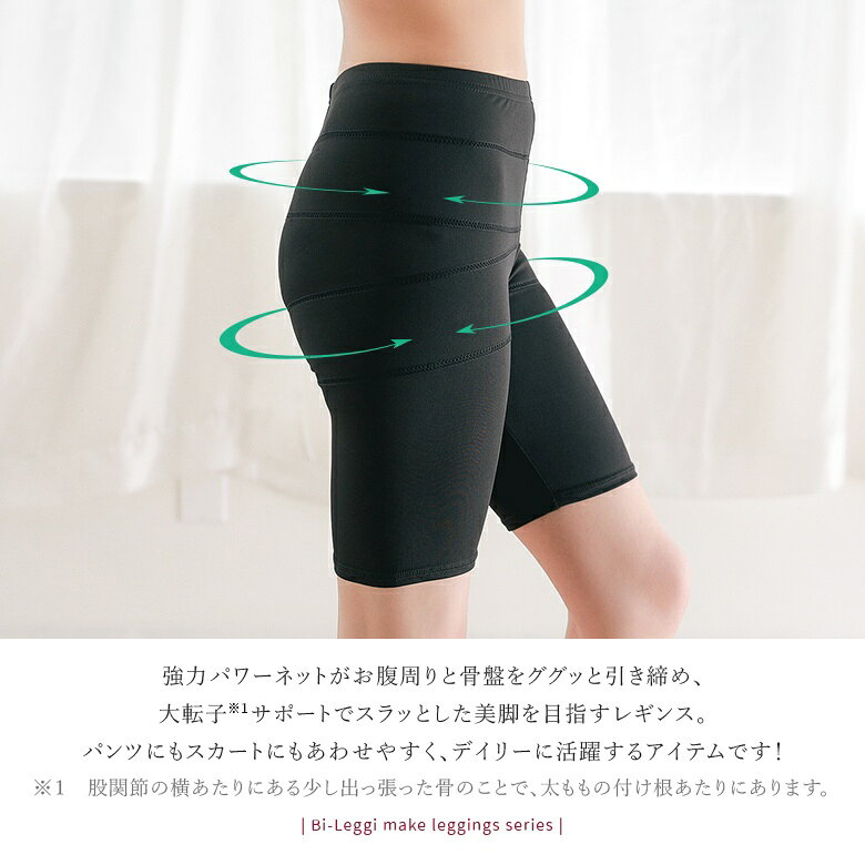『美レギスラッと美脚3分丈レギンス』[レディース 補正下着 インナー スパッツ ガードル ぽっこりお腹 骨盤 引き締め シェイプレギンス サポート 3分丈]◇※メール便可※【10】 osharewalker-10025075 オシャレウォーカー osharewalker サンプル画像2