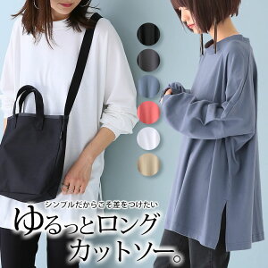 【全品送料無料】豊富なカラバリ展開!『n'Orゆるっとサイドスリットカットソー』【 ロングカットソー レディース トップス 長袖 スタンドカラー スリット ビッグシルエット パフ袖 立ち襟 ノアール 】※メール便可※【10】