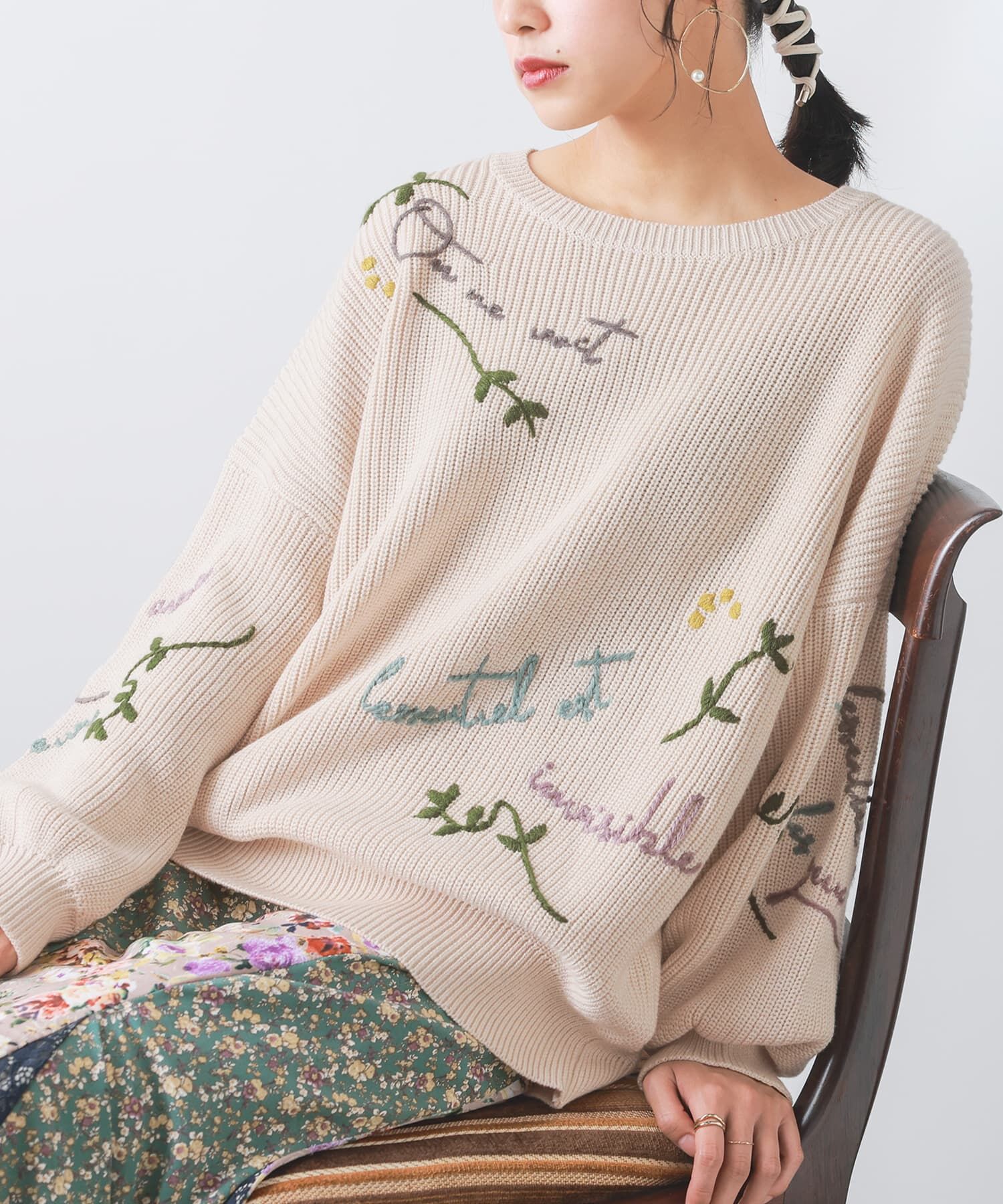 楽天市場】花 柄 刺繍 ニットの通販 楽天市場】花 柄 刺繍 ニットの通販