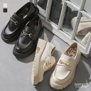 【感謝価格】ローファー レディース 靴 シューズ 厚底 ホースビット マット フェイクレザー フラット ぺたんこ クッション 歩きやすい 春 夏 秋 冬 オシャ...