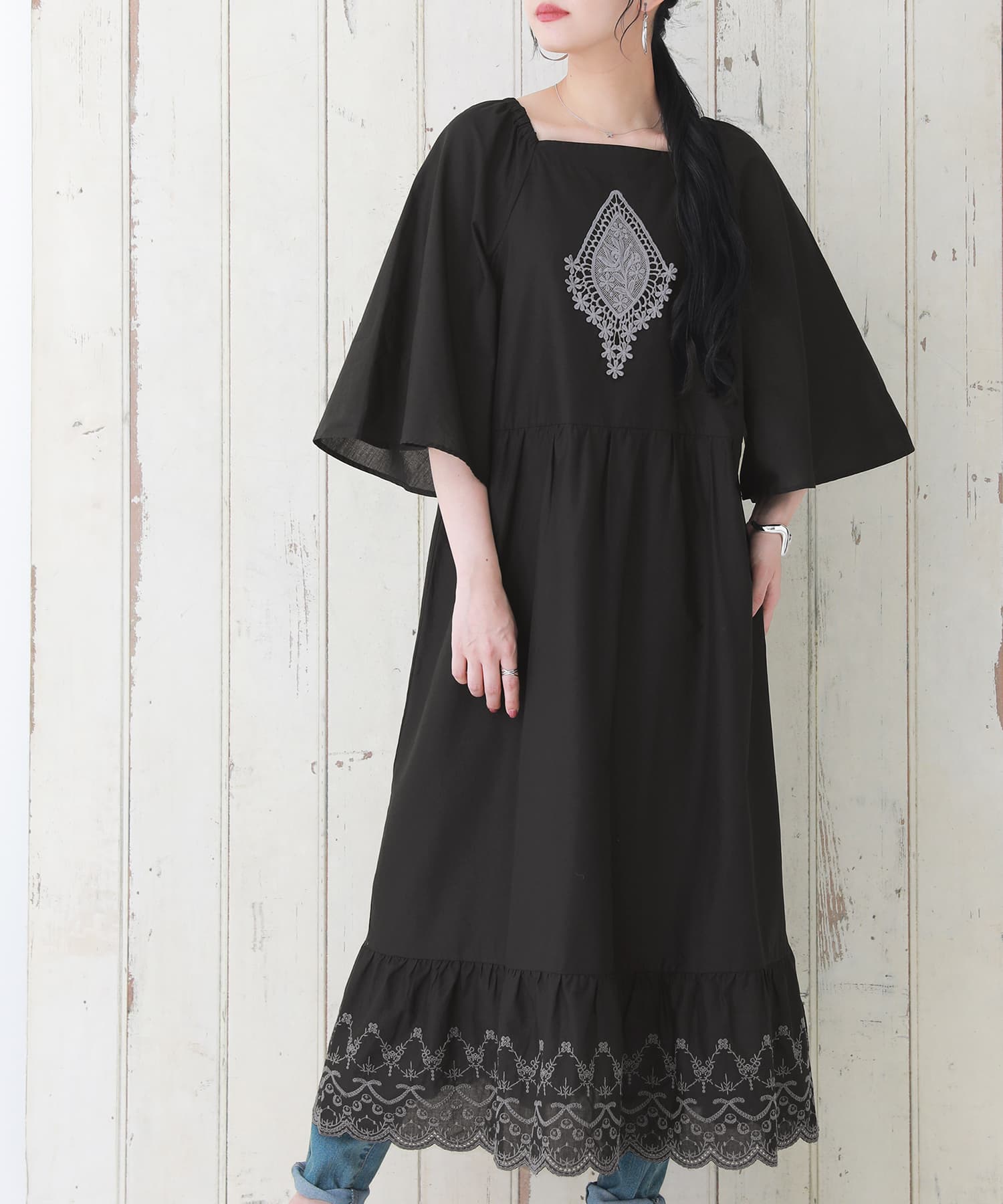 楽天市場】スカラップ刺繍ワンピースの通販