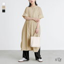 【全品送料無料】『バンドカラー半袖シャツワンピース』[n'OrLABEL ロング ワンピース 春夏 レディース シャツワンピース シャツワンピ 羽織 半袖 五分袖 バンドカラー 重ね着 レイヤード 無地 ラウンドヘム]※メール便可※【10】