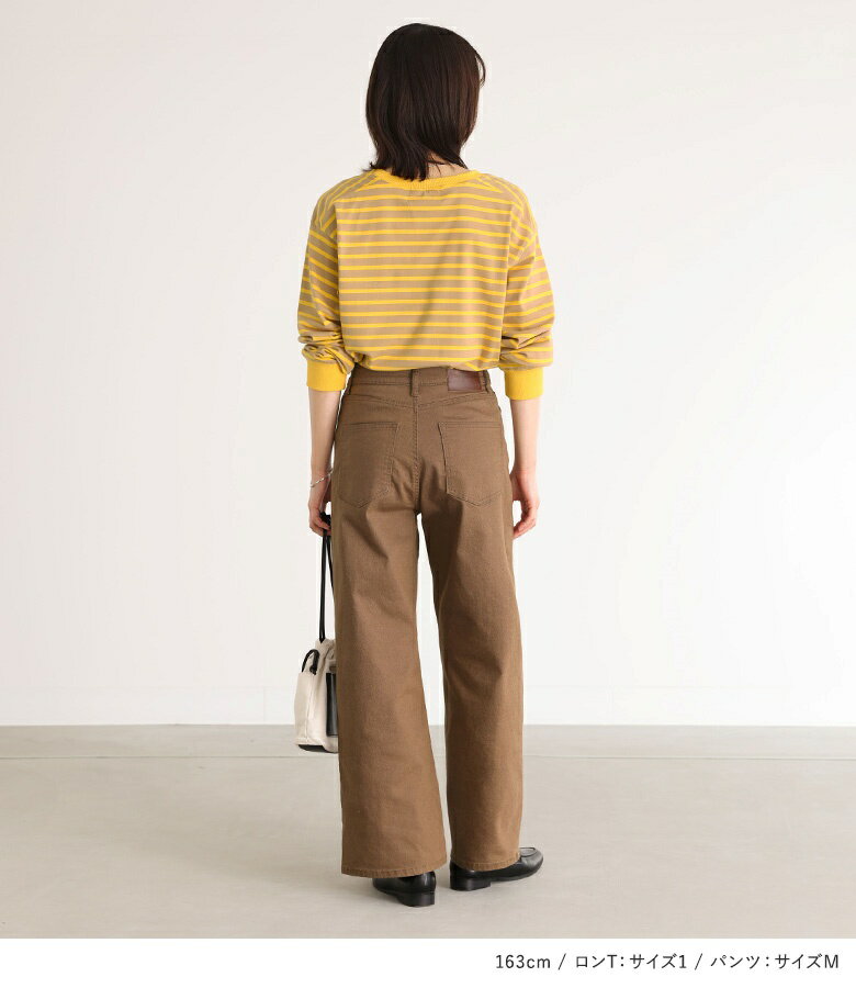 [クーポンで3点以上購入15％OFF]2点コーデセット 2024 レディース カットソー トップス ロンT ロングスリーブTシャツ Tシャツ 長袖 ボーダー柄 パンツ ロングパンツ ワイドパンツ ストレートパンツ デニム ジーンズ ジーパン【メール便不可】【15】