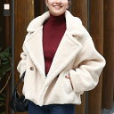 【感謝価格】ジャケット レディース アウター ブルゾン ボアジャケット ショート丈 ボア 襟付 裏地 オーバーサイズ ゆったり レイヤード 重ね着 あったかい 体型カバー 大きいサイズ オシャレウォーカー◇【メール便不可】【100】
