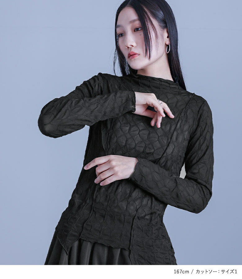 2点コーデセット 2025 レディース カットソー トップス 長袖 ハイネック アシンメトリー レイヤード ワイドパンツ パンツ ボトムス ボリュームパンツ 無地 ロング丈 春 秋 冬 オシャレウォーカー【メール便不可】【25】