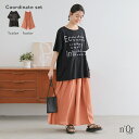 【全品送料無料】2点コーデセット 2025 レディース トップス Tシャツ カットソー プリントTシャツ ロゴT プルオーバー クルーネック 半袖 ボトムス パ...
