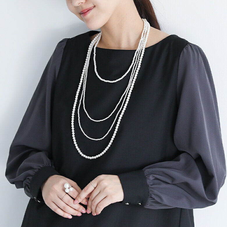 パールネックレス フェイクパール レディース アクセサリー ネックレス...(4)