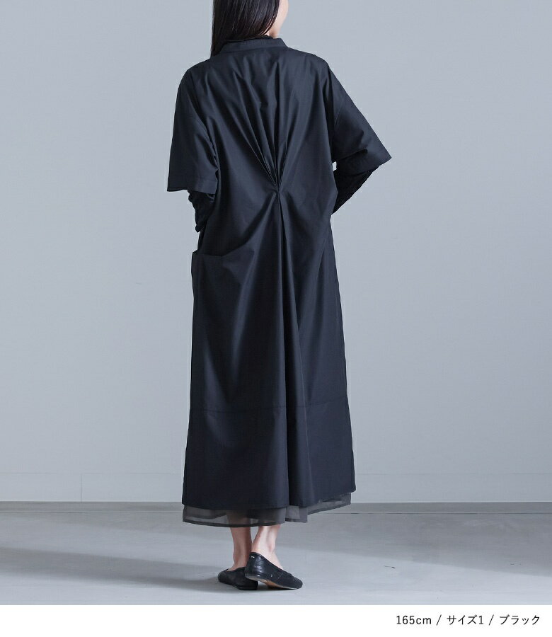 ワンピース レディース 半袖 ロング シャツワ...の紹介画像2