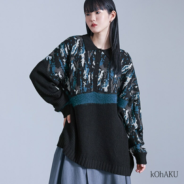 【30％OFF】ニット 長袖 レディース トップス セーター ポロニッ...(4)