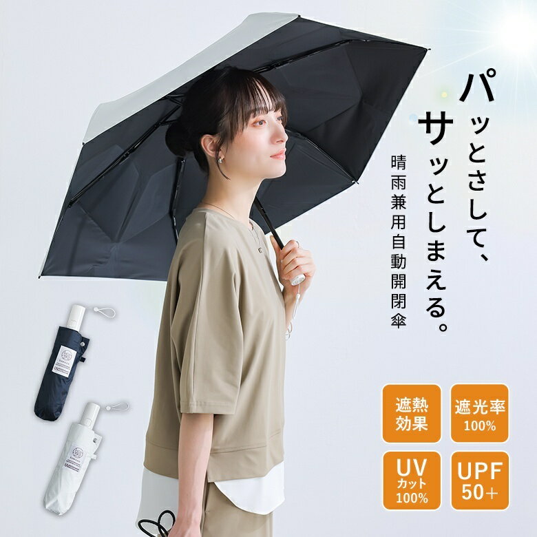 【クーポンで最大20％OFF 4/20 23:59迄】日傘 レディース ファッション雑貨 晴雨兼用 UVカット率100％ 遮光率100％ UPF50＋ 遮熱効果 配色 レイングッズ 春 夏 シンプル ナチュラル モード キレカジ 大人カジュアル きれいめ オシャレウォーカー【メール便不可】【20】