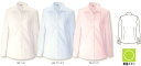 胸元ギャザーのオープンブラウス 5号~19号 事務服