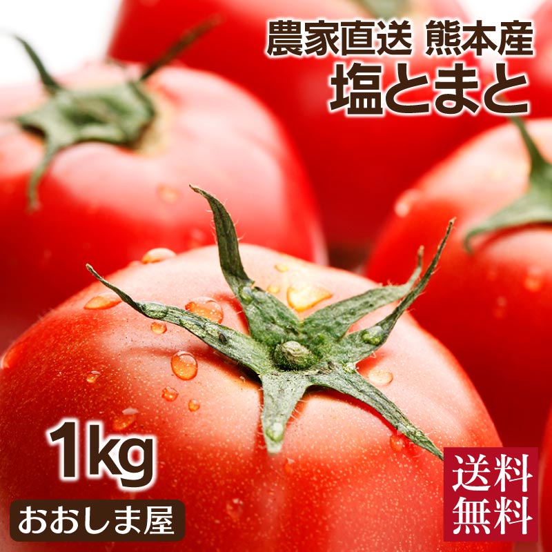 塩トマト フルーツトマト 1kg 送料無料 ＜12月下旬より出荷予定＞ 甘いトマト 塩とまと 完熟トマト 高糖度 とまと トマト 熊本産 産地直送 農家直送 野菜 フルーツ 果物 大嶌屋（おおしまや）