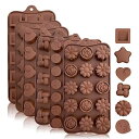 KITCHENATICSシリコンモールド:ケーキトッパー用の小さなチョコレートモールド 楽しい形、6パック JOLNN