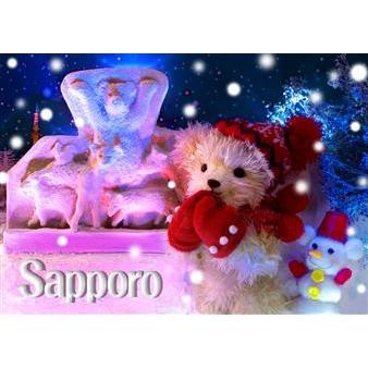 ダイゴー DAIGO 3D ポストカード 雪祭り くま { 北海道 札幌 雪まつり 観光地 コレクション ギフト 贈り物 ご当地 立体的 } S3101 配送区...