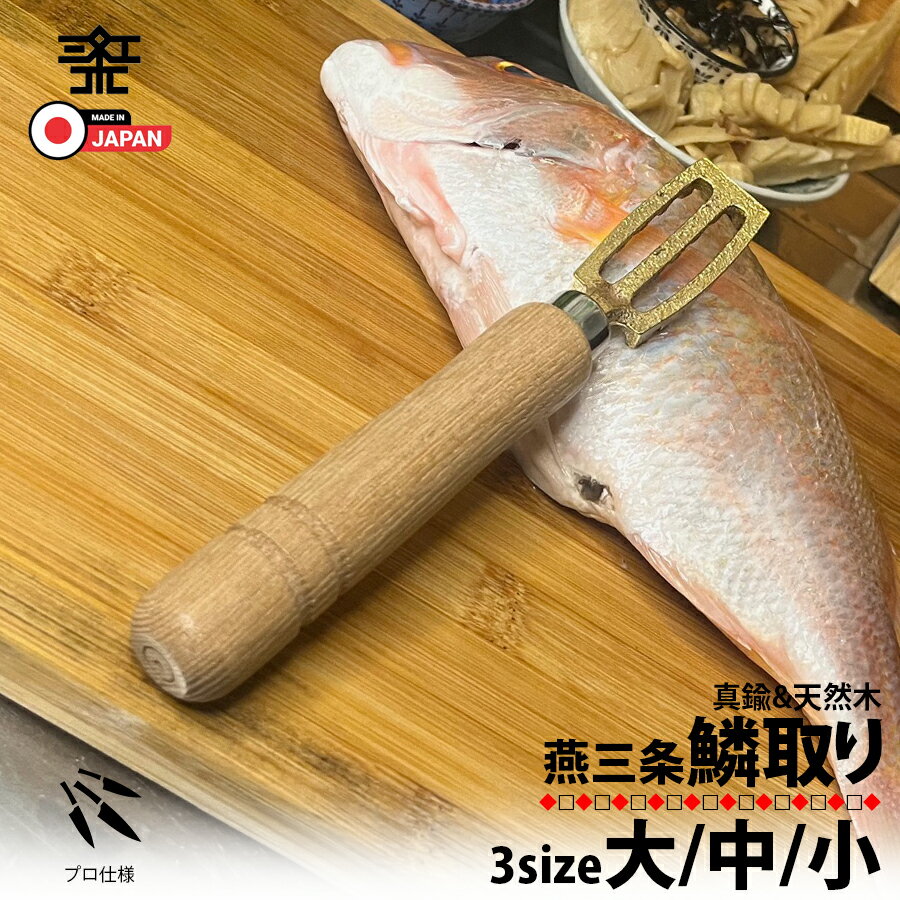 日本製 燕三条 鱗取り 鱗とり 鱗 うろこ取り 真鍮 しんちゅう 魚 傷つけない 頑丈 捌く 魚さばき 大きめの魚 釣り 魚料理 魚調理 調理器具 厨房 キッチン用品 キッチンツール 三枚おろし 業務用 家庭用 簡単 うろことり カンダ kan 配送区分N 1