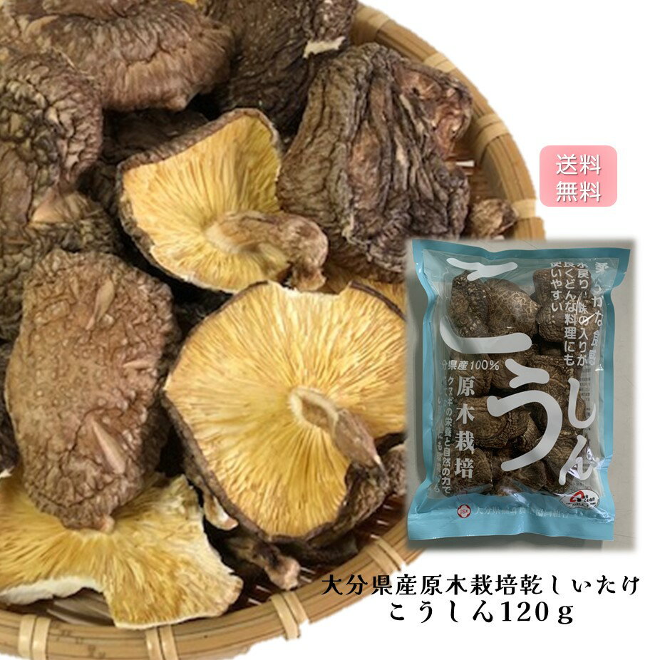 【送料無料】大分県産原木乾しいたけ こうしん 120g