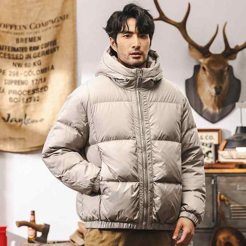 ダウンジャケット メンズ フード付き 90%ダックダウン パファージャケット 厚手 防風 保温 ボリューム感 秋冬 アウター ゆったり オーバーサイズ ロング丈 無地 スポーツ アウトドア カジュアル