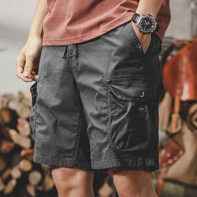 ショートパンツ メンズ 夏 カジュアル ハーフパンツ カーゴパンツ アメリカンワークスタイル ゆったり ルーズフィット ビッグサイズ 薄手 軽量 ストレッチ 5分丈 ストレート コットン グレー 男性用