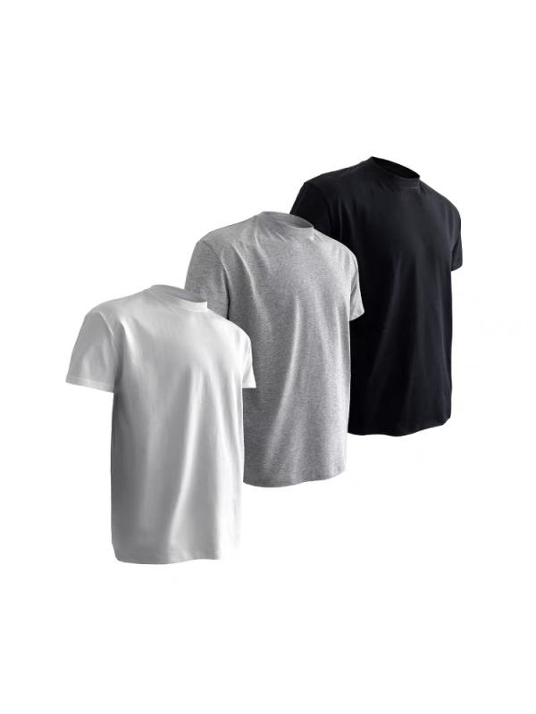 Tシャツ メンズ 青少年 短袖 丸首 接触冷感 速乾 吸湿速乾 透気性 薄手 軽量 ゆったり スリム効果 筋肉強調 袖口締め 夏 春夏 アイボリー グレー ブラック ポリエステル混紡 コットン混紡 プレス加工 字母プリント 免アイロン カジュアル 普段使