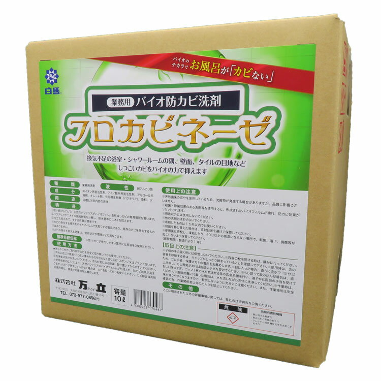 乐天商城 - 万立 フロカビネーゼ 10L［浴室 カビ防止 洗浄 バクテリア バイオ 対策 風呂 温浴施設］