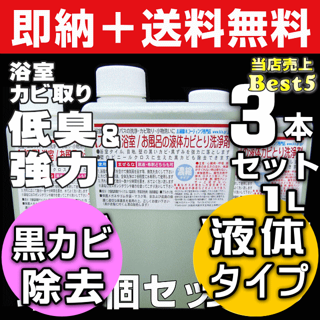 大掃除応援クーポン お掃除kis 送料無料 業務用カビ取り剤 浴室 風呂 壁紙 壁クロス カビ取り 強力 ぬめりとり バス お風呂洗剤 お風呂掃除 カビキラー カビハイターより低臭で安全 カビ取り一発 プロ用液体カビ取り洗浄剤1l お得な3個 お風呂 壁紙 日本って