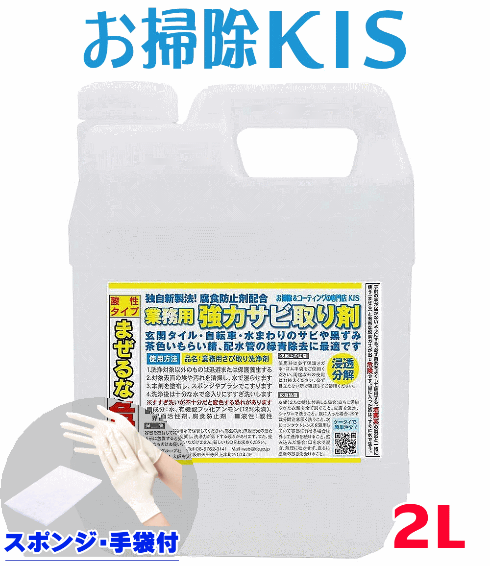 送料無料 あす楽 業務用 強力 サビ取り剤 サビ取り 錆取り サビ落とし すぐに使えるスポンジ＆安全手袋付きセット さ…