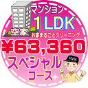 【お掃除Kis】【大阪・兵庫・京都にお住まいの方必見!】1LDKの「空家」マンション/スペシャルコース(出張施工)【延べ床面積:約50平米】