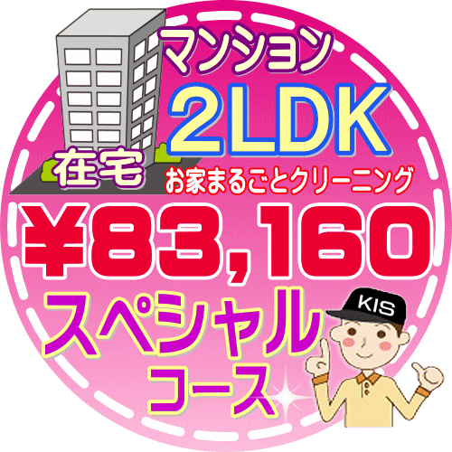 【お掃除Kis】【大阪・兵庫・京都にお住まいの方必見！】2LDK〜3DKの「在宅」マンション／スペシャルコース（出張施…