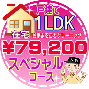 【お掃除Kis】【大阪・兵庫・京都にお住まいの方必見!】1LDKの「在宅」戸建て/スペシャルコース(出張施工)【延床面積:約60平米】