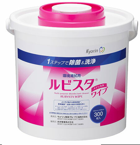 杏林製薬　ルビスタ　ワイプ（詰替ワイプ入専用容器）300枚×6個【除菌・洗浄】