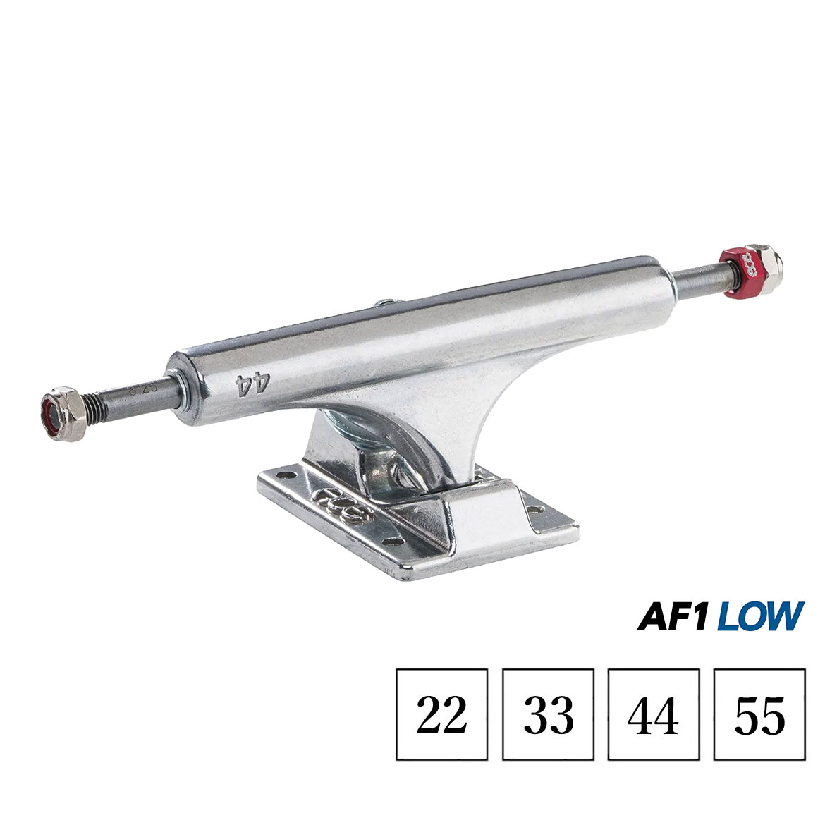 【正規輸入品】 ACE TRUCKS (エース トラック) AF1 Truck LOW w/ Hollow Kingpin Polished 22 33 44 55 エーストラック スケートボード スケボー トラック LOW ロー ロートラック シルバー 2個1セット 【送料無料】【あす楽対応】