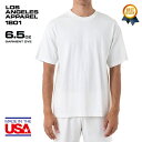 LOS ANGELES APPAREL (ロサンゼルスアパレル) 6.5OZ GARMENT DYE CREW NECK T-SHIRT ロサンゼルスアパレル Tシャツ 無地 白 メンズ 半袖 ブランド 大人 無地Tシャツ USAコットン made in usa 厚手 ヘビーオンス ヘビーウェイト 大きいサイズ 【メール便 / 送料無料】