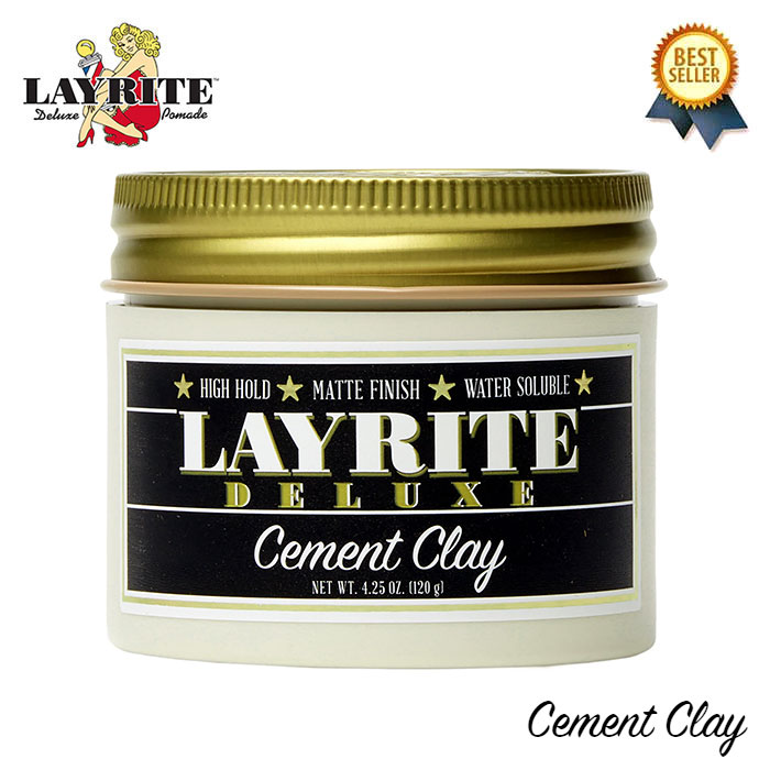 5/17(金) 再入荷 /  LAYRITE (レイライト) CEMENT CLAY 120g レイライト ポマード 水性 ワックス ヘア 整髪料 メンズ 男性用 水溶性 ハード セメント クレイ マット クリームソーダ バニラココナッツ系 海外 アメリカ製 