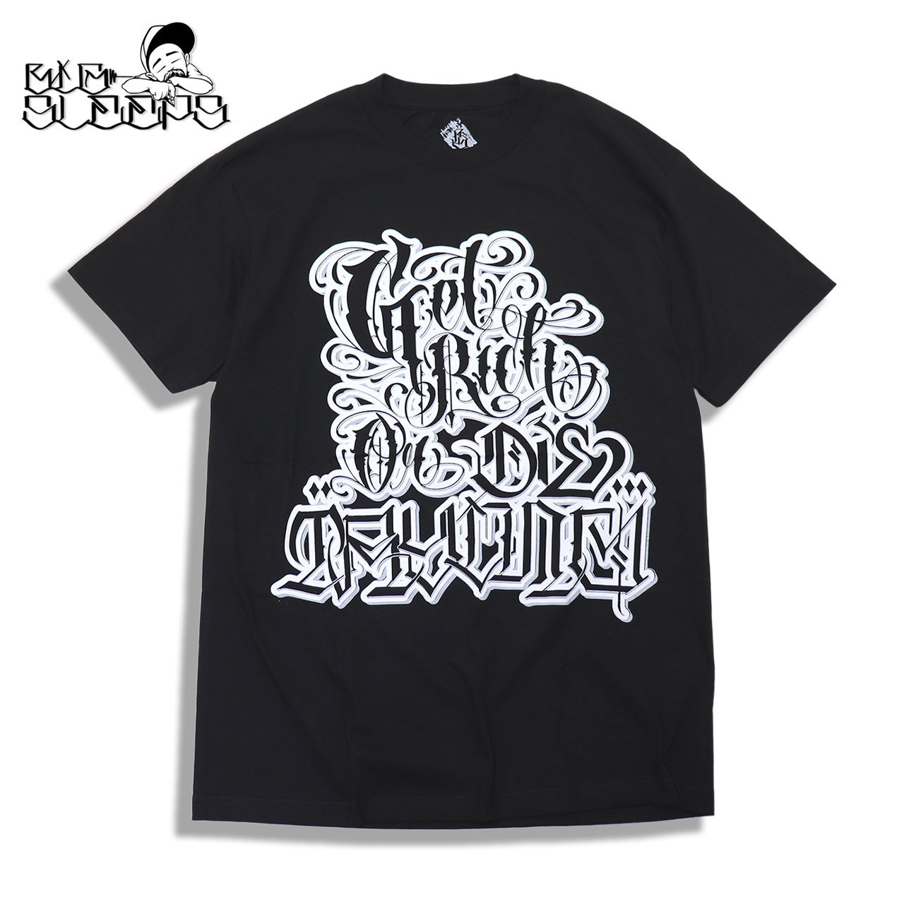 LTLB (BIG SLEEPS) - Get Rich or Die Trying Big Sleeps x Norm T-Shirt Tシャツ ティーシャツ 半袖 メンズ ブランド コットン 厚手 グラフィティー タトゥー ロゴ 黒 M L XL XXL 大きいサイズ オーバーサイズ 