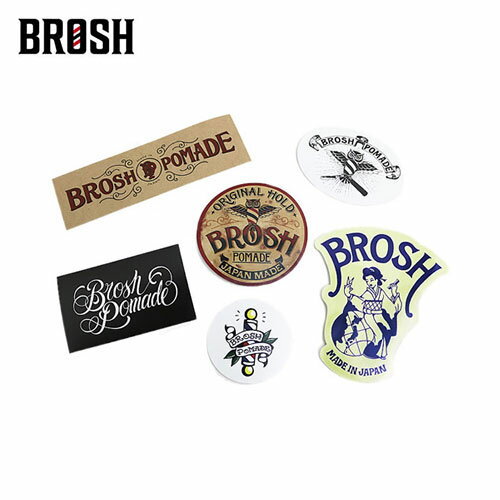 3/24(日) 在庫補充 / BROSH (ブロッシュ) STICKERS SET ブロッシュポマード ステッカー シール 6枚セット 【メール便 / 送料220円】【あす楽対応】