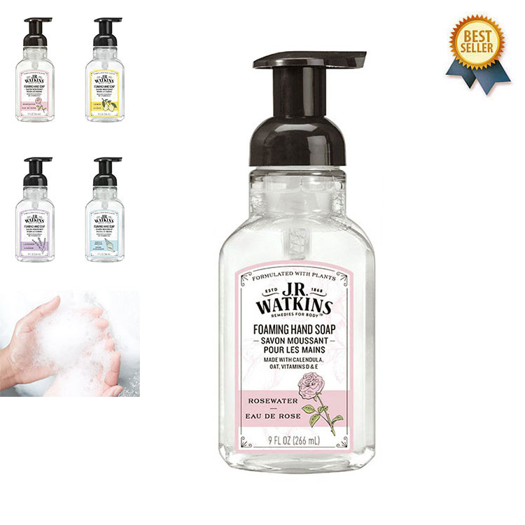 再販＼パッケージリニューアル／ 【正規輸入品】 J.R. Watkins (ジェイアールワトキンス) Foaming Hand Soap 266ml JR WATKINS ジェイアールワトキンス ハンドソープ 泡タイプ 泡 ボトル かわいい おしゃれ ギフト 本体 レモン 高級 プレゼント 【あす楽対応】のサムネイル