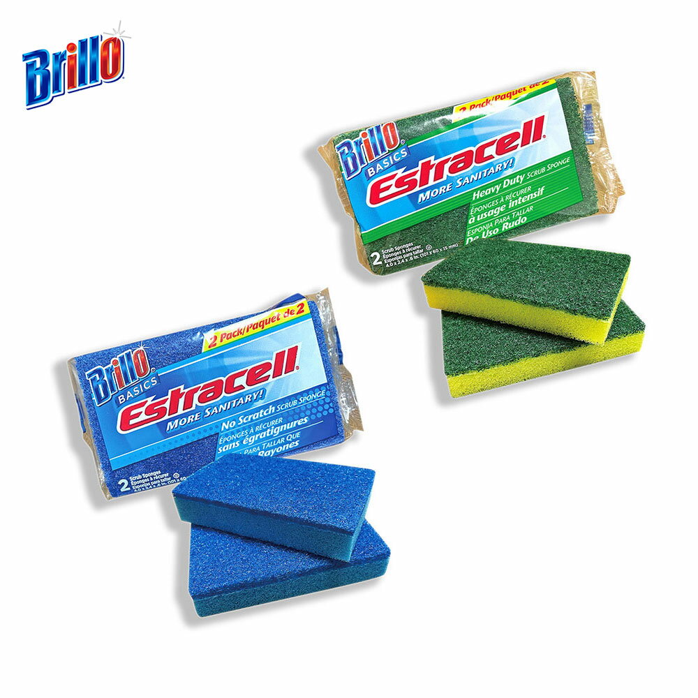 7/1(水) 再入荷 / BRILLO (ブリロ) Estracell BASICS SCRUB SPONGE スポンジ キッチン スポンジ(キッチン用) お風呂 掃除 食器 洗面所 風呂掃除 浴室 バス洗い アメリカ製