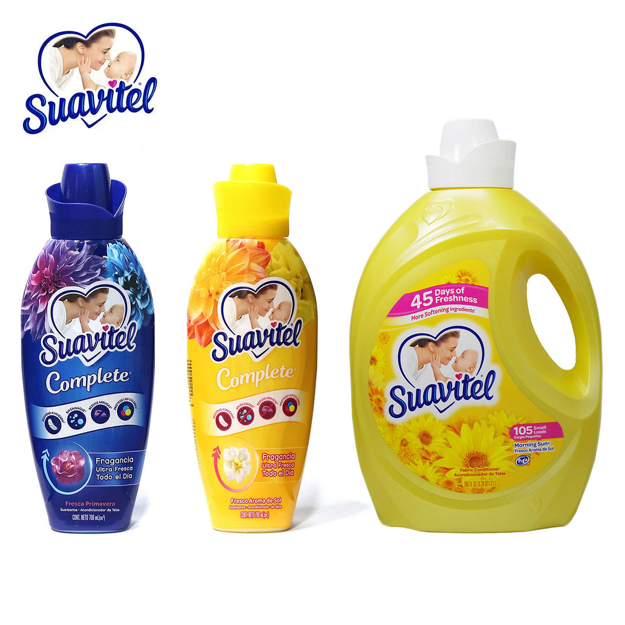 【スアビテル柔軟剤】 Suavitel (スアビテル) Complete Liquid Fabric Softener 700ml / 3100ml スアビテル モーニングサン 柔軟剤 フィールドフラワー いい香り ソフナー 本体 輸入 海外 液体柔軟剤 柔軟仕上げ剤 非濃縮 ドラム式 メキシコ コルゲート