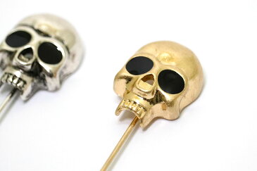 INTERFACE (インターフェイス) SKULL HAT PIN ハットピン ラペルピン ネクタイピン タイピン メンズ ブランド おしゃれ 結婚式 プレゼント ギフト 真鍮 シルバー ゴールド 【メール便 / 送料無料】 【あす楽対応】