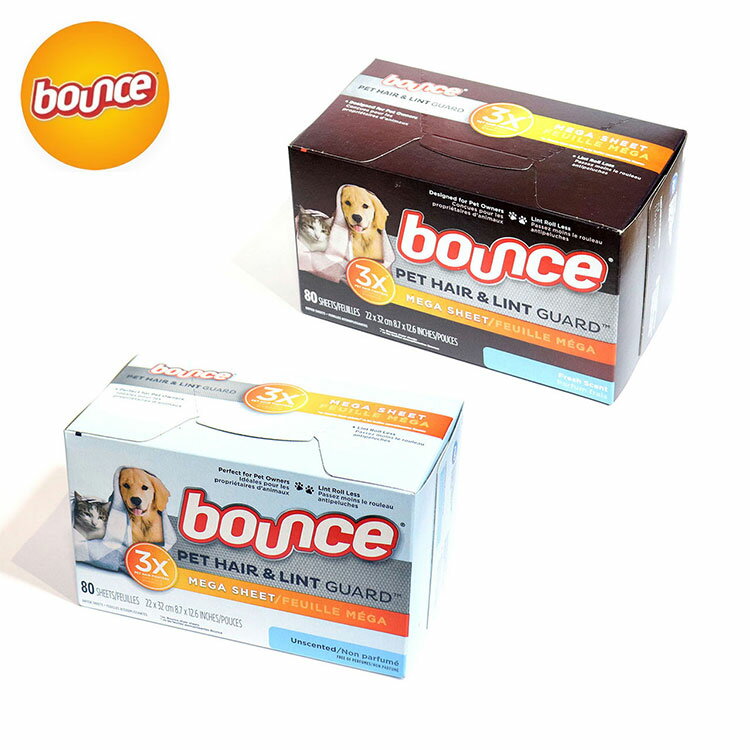 Bounce (バウンス) Pet Hair and Lint Guard Mega Dryer Sheets with 3X Pet Hair Fighters 80シート ペット バウンス 柔軟剤シート ドライヤーシート 乾燥機シート 柔軟シート ドラム式 乾燥機用柔軟剤シート 乾燥機用 香りシート タンス 匂いシート 