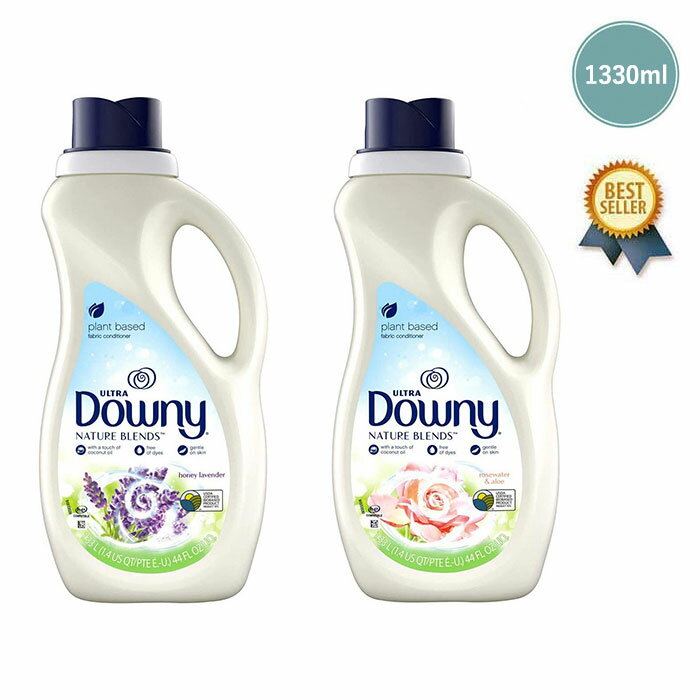 11/15(火) 再入荷！ Downy (ダウニー) Nature Blends 44oz/1330ml ネイチャーブレンド 柔軟剤 敏感肌 濃縮 ラベンダー ローズ ハニーラベンダー ローズウォーター アロエ 本体 USDA P&G アメリカ 海外 【あす楽対応】